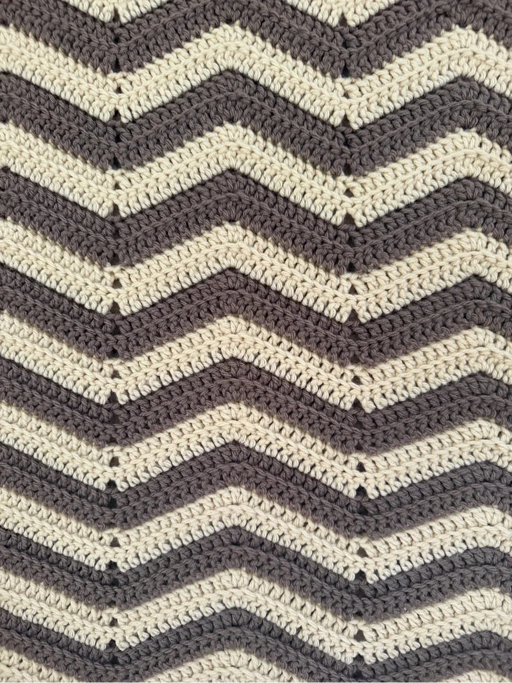 Chevron Knit Throw Blanket in Grey and Cream - Cozy Chevron Pattern